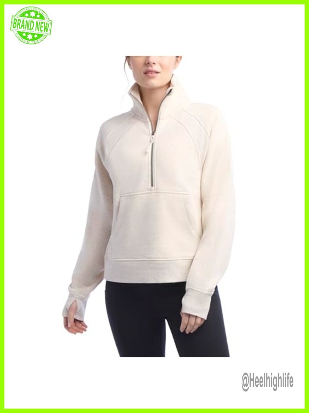Jockey Mixed Rib Half Zip Pullover Sweatshirt Mock Neck